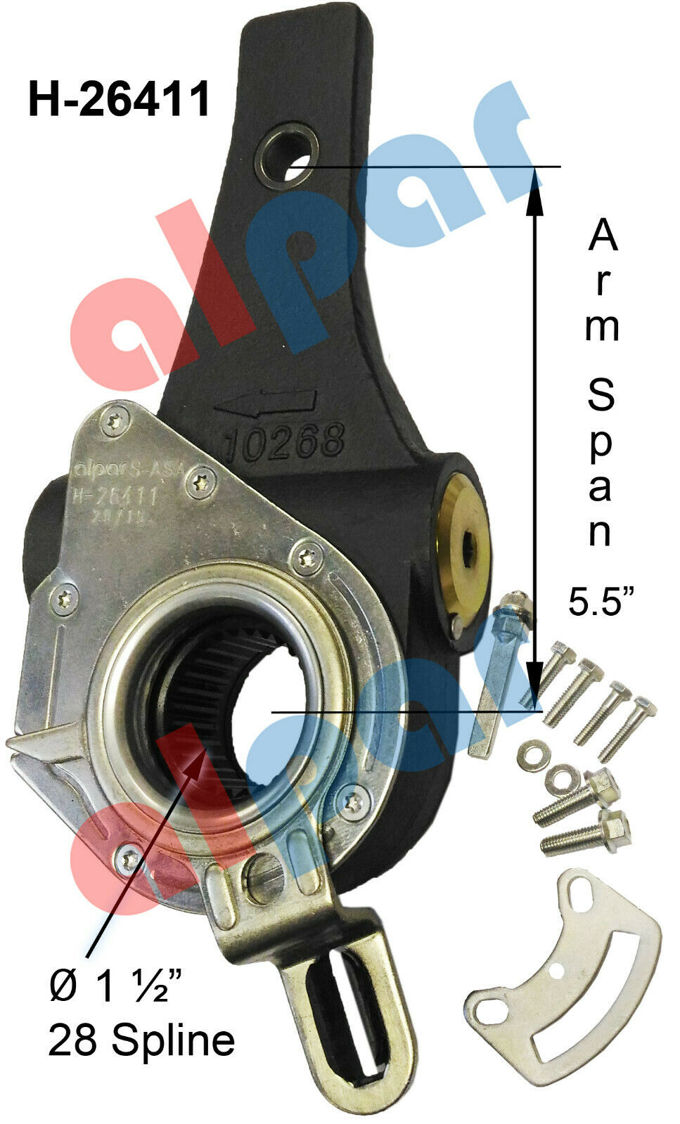 28 Spline X 5.5" Slack Adjuster Haldex Type 40010211, 409-10683, 133.2840