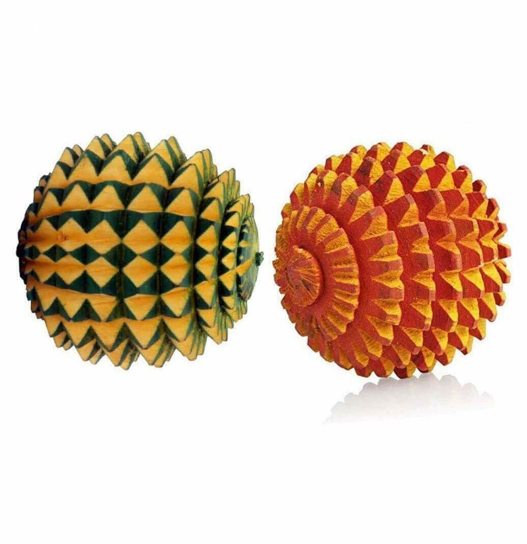 Acupressure Wood Ball Hand Roller Palm Massager Tools for Body Stress Combo Ball