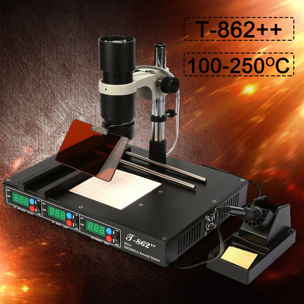 T-862++ Infrared Rework Station Irda Smd & Bg Ir Heat Lamp T862++ Reball Solder