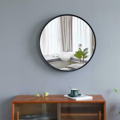 Wall-mounted Mirror Circle Mirror Round Mirror Bedroom Bathroom (black 24inch)