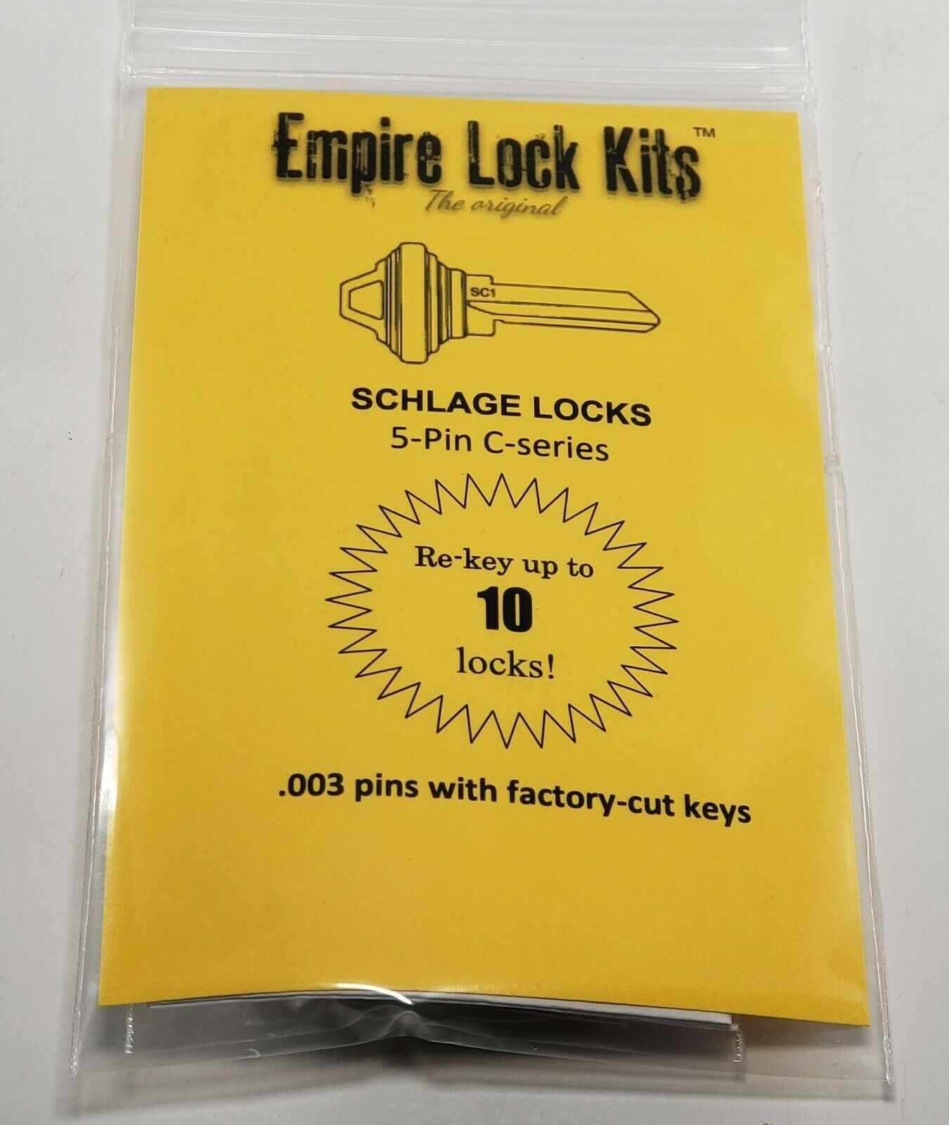 Schlage Rekey Kit 10 Locks 5-pin Key Sc1 Bottom Pins With Factory Cut Keys