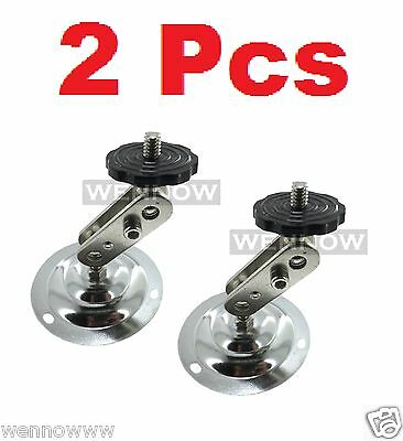 ( 2 Pcs ) Silver Tone Security CCTV CCD Camera Wall Mount Bracket Metal Stand