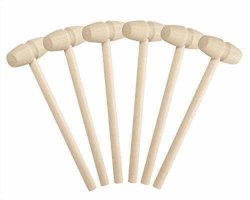 Tupalizy 6 Pieces Mini Wooden Mallet For Chocolate Heart Breakable Smashing W...