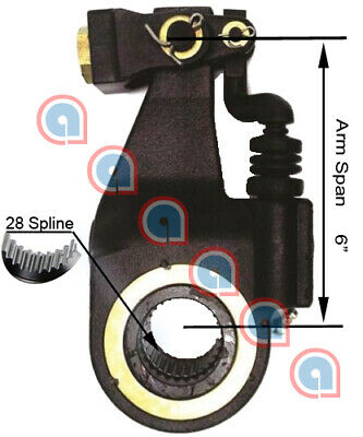 Slack Adjuster Automatic 28 Spline 6 In Arm Bendix Type 065176, K041877,137.2830