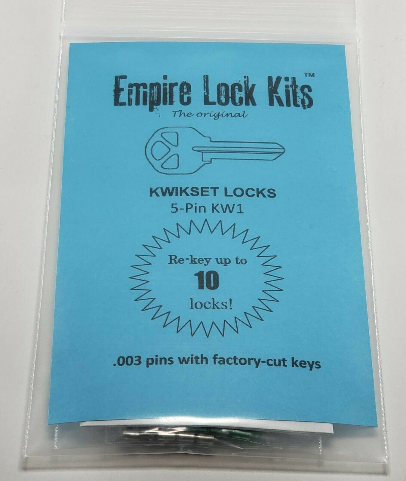 Kwikset Rekey Kit 10 Locks 5-pin Key Kw1 Bottom Pins With Factory Cut Keys