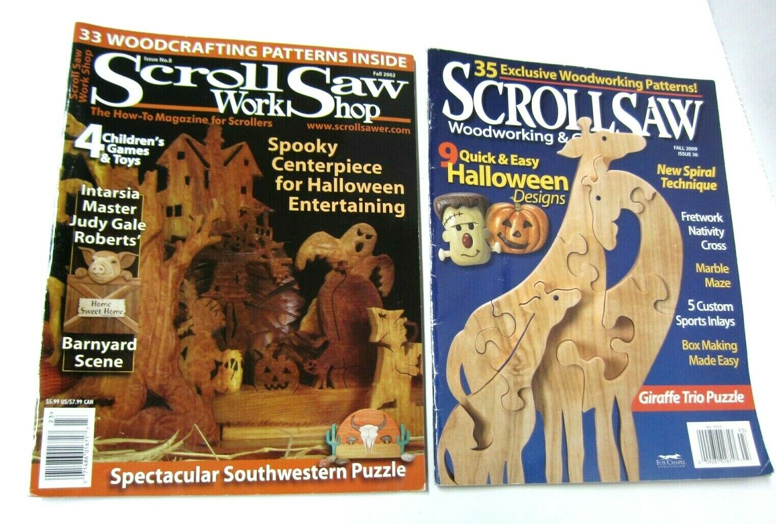 Scroll Saw Workshop Magazines Lot Of 2 Halloween Designs Woodworking Patterns